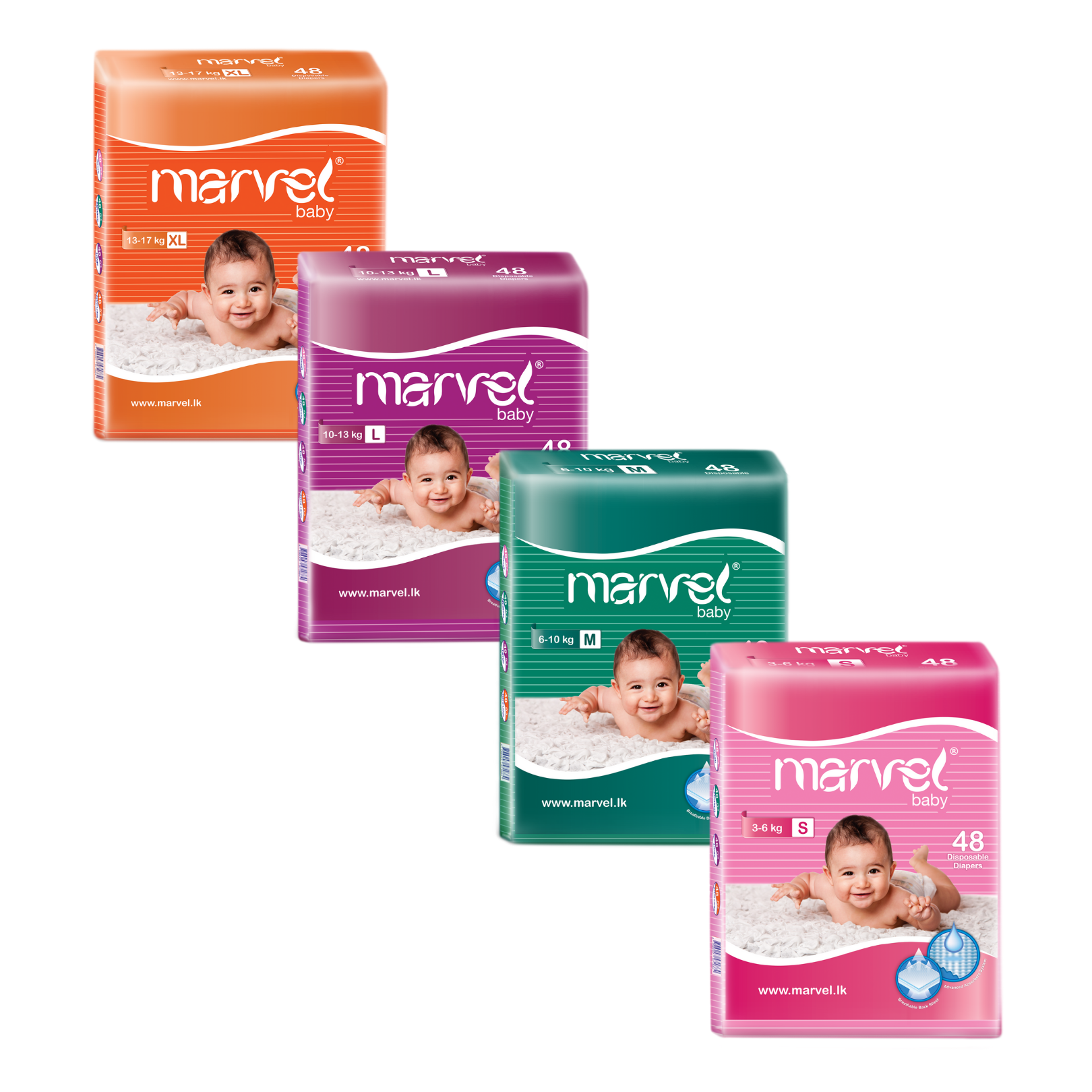 MARVEL BABY DIAPERS 48pcs PACK